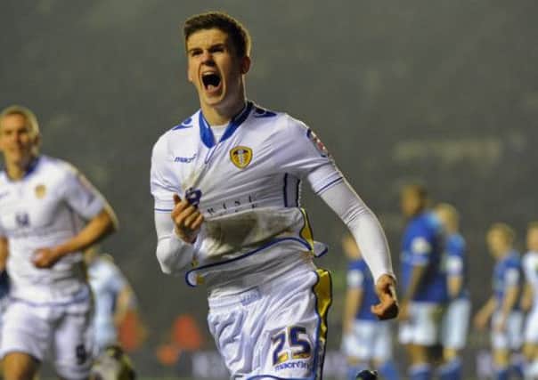 Sam Byram celebrates his opening goal. (Picture: Bruce Rollinson).