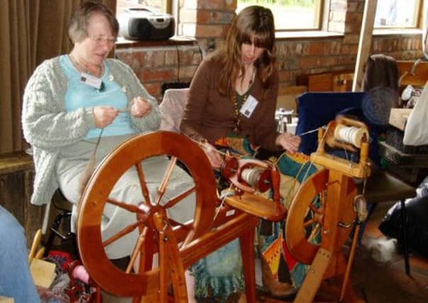 Guild members spinning