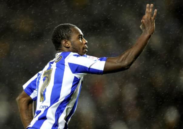 Hull City v Sheffield Wednesday.....GOAL....Owls Michail Antonio salutes his goal and Wednesday's third