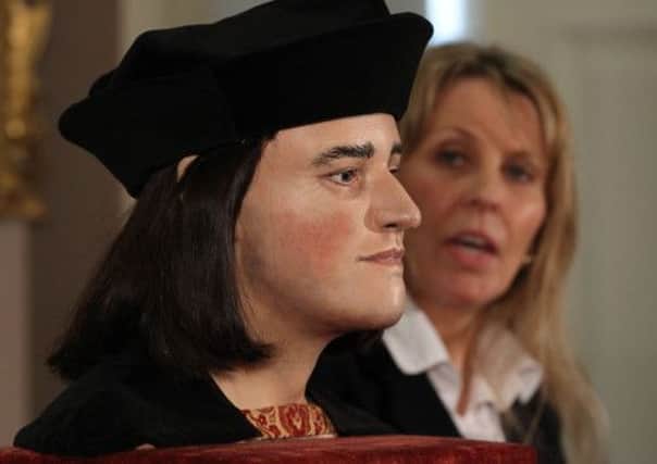 Philippa Langley, originator of the 'Looking for Richard III' project, with the face of King Richard III.