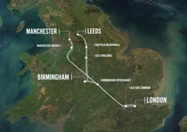 The route of the proposed HS2 lines