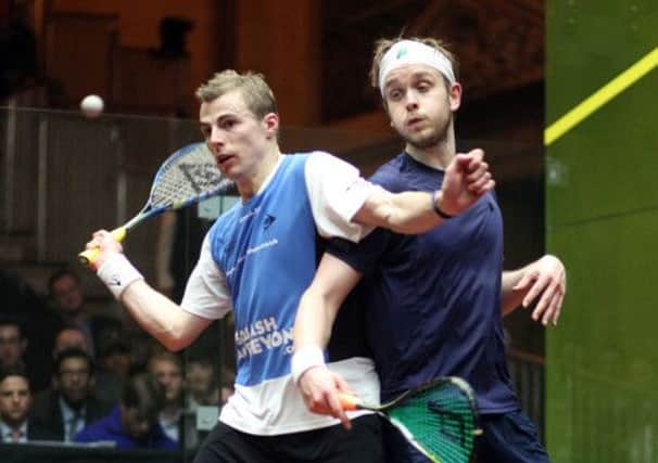 COLLISION COURSE: Sheffield's Nick Matthew, left, and Leeds's James Willstrop could meet again in Friday's Canary Wharf Classic final. Picture: squashpics.com