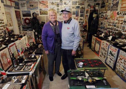 Peter and Margaret Thompson have converted their garage into a military memorabilia museum