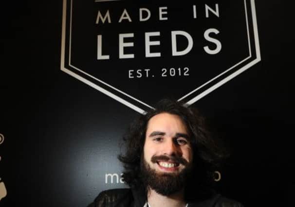 Mark Martin in the Made in Leeds Store and Zoe Richardson and Jamie Hitchen, below.