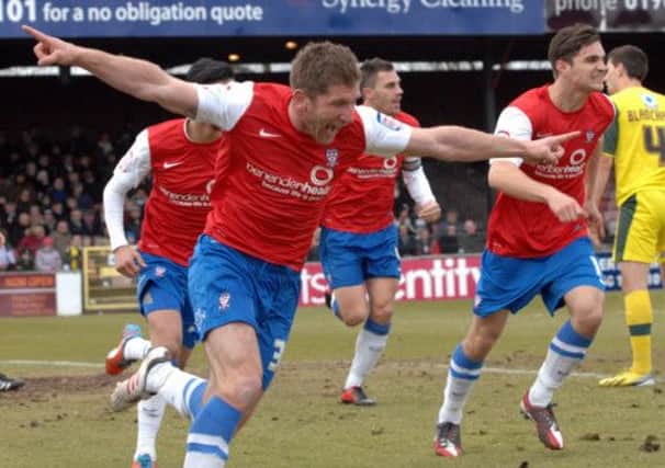 Richard Cresswell celebrates after scoring against Plymouth