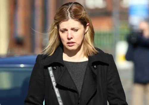 Clair McFadden, wife of  corrupt detective constable Nicholas McFadden, arriving at court. Picture: Ross Parry Agency