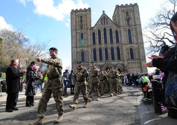 21st Engineer Regiment returns home from Afghanistan and parades through the city of Ripon