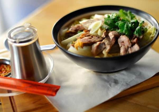 Roast Duck Ramen Noodle Bowl at Eat Me Cafe in Scarborough. Picture: Tony Bartholomew.