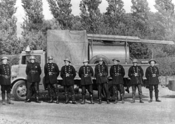 The Snainton fire crew in 1939, and below, today.