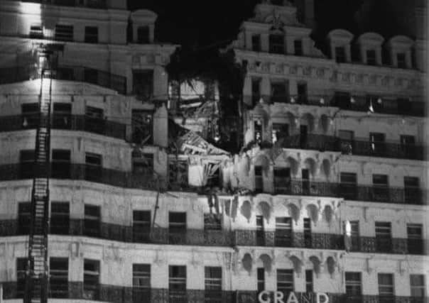 The Grand Hotel Brighton, severely damaged  in the aftermath of an IRA bomb, planted during Tory Party conference week.