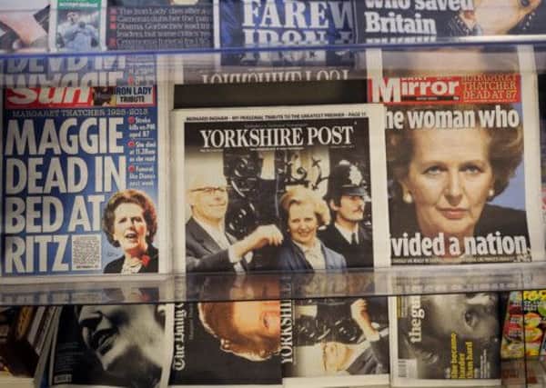 Headlines mark the passing of Margaret Thatcher