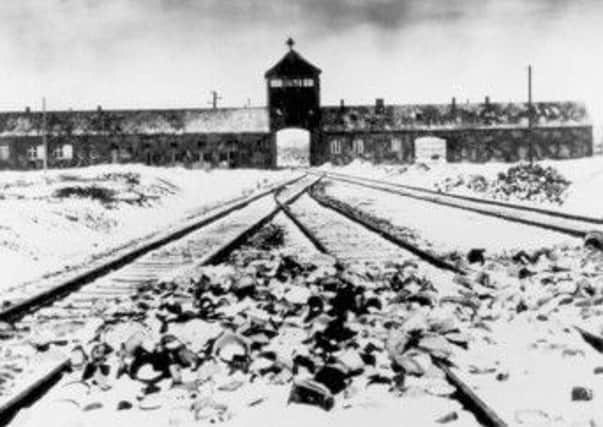 The Auschwitz Nazi concentration camp, showing the so called "Gate of Death".