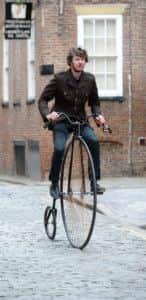 Christian Richards has built his own penny farthing