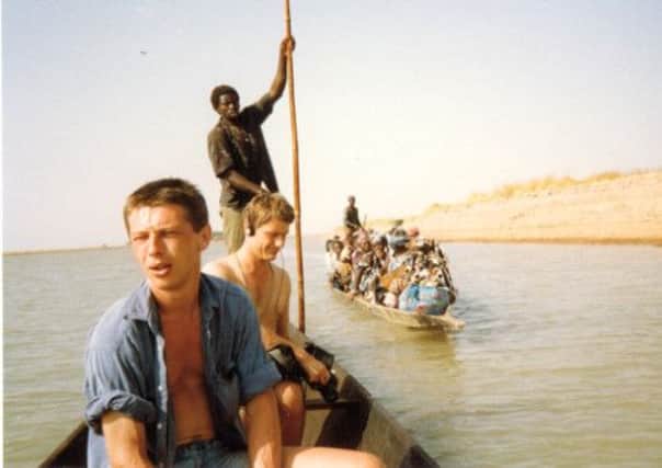 Andy Kershaw on the river Niger in Mali in 1988.