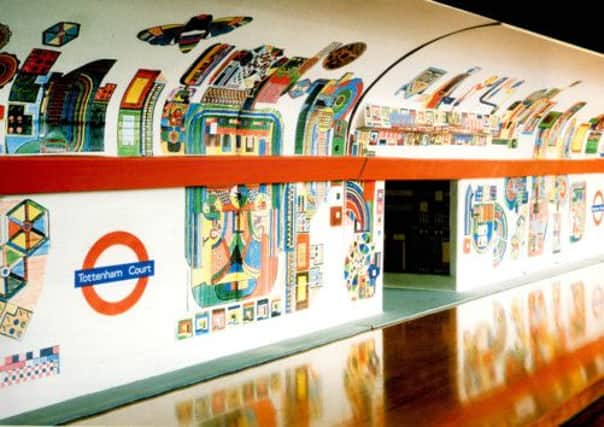 Eduardo Paolozzi's model of mosaics for the Central Line platform, Tottenham Court Road Tube Station, 1981-2