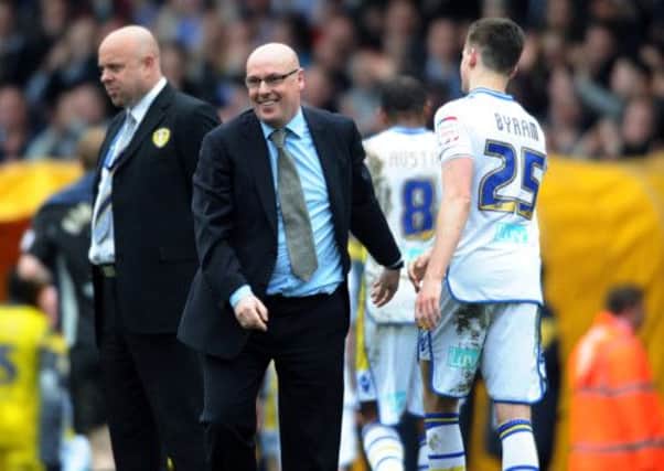 All smiles for new United manager Brian McDermott at full time.