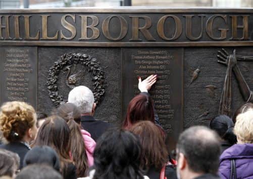 The Hillsborough Disaster Memorial, which is on display at Old Haymarket, Liverpool.