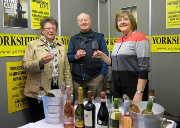 Peter and Jean Conwell, Fiendish Quiz winners from 2012 pop in to taste wine at Yorkshire Post Magazine Live