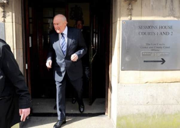 Former TV presenter Stuart Hall leaves The Sessions House Crown Court, Preston.