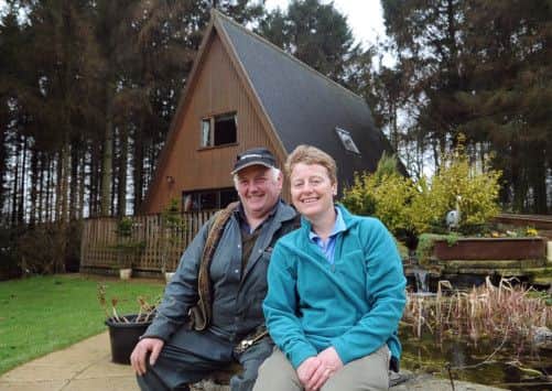 James and Diane Stenton outside one of their holiday lodges