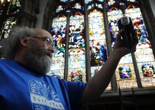 Organiser Stewart Campbell at the Hull Real Ale and Cider Festival in Holy Trinity church