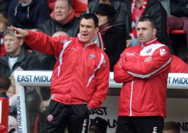 Sheffield United's new manager Chris Morgan next to new assistant manager David Unsworth.