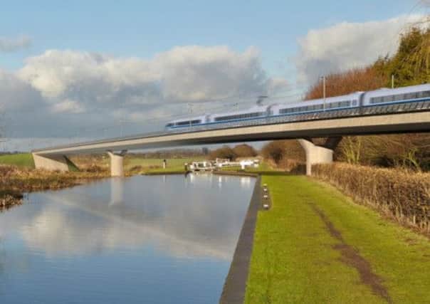 The proposed HS2 route will cut a swathe through parts of Yorkshire