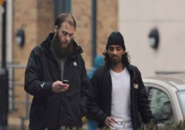 A surveillance image of Richard Dart and Imran Mahmood taken in Ealing, London.