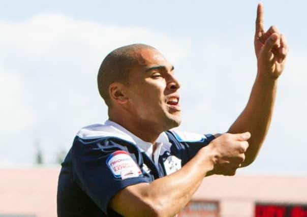 James Vaughan celebrates his and Town's second goal