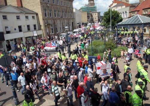The English Defence League in Dewsbury last summer. Picture: Ross Parry Agency