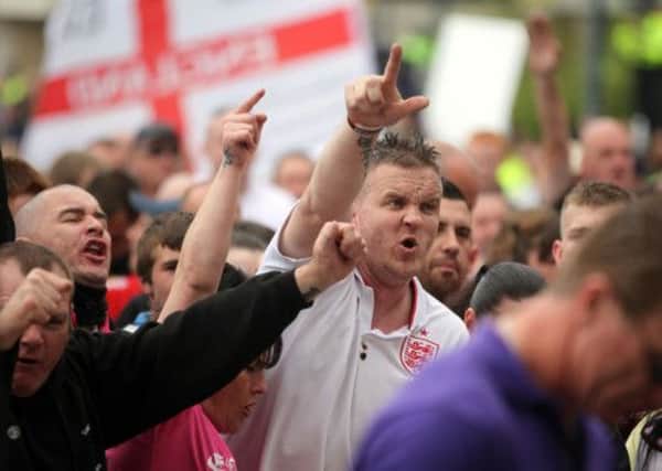 The English Defence League rally in Dewsbury last June. Picture: Ross Parry Agency