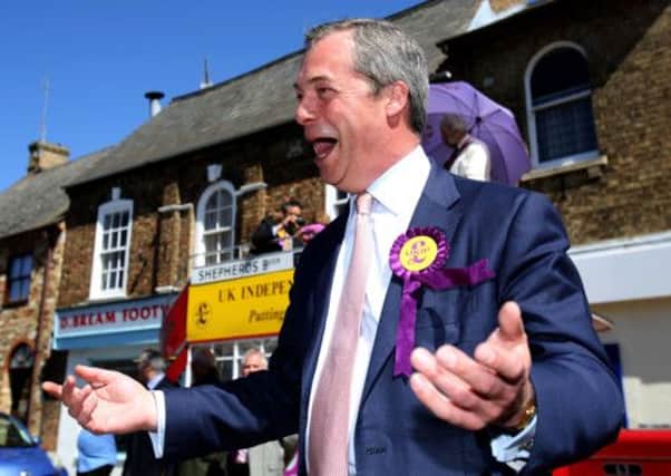 Leader of UKIP Nigel Farage, on the local campaign trail