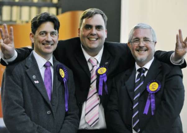 UKIP candidates who gained three wards in the Basildon and Wickford districts local elections (left to right)  
Mark Ellis, Kerry Smith and Nigel Le Gresley