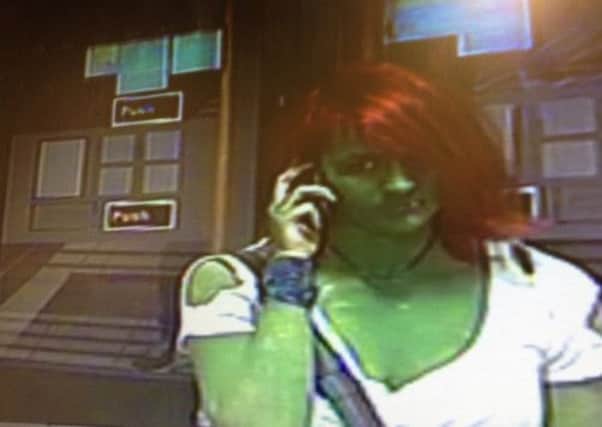 The police CCTV image of the woman dressed as the Incredible Hulk