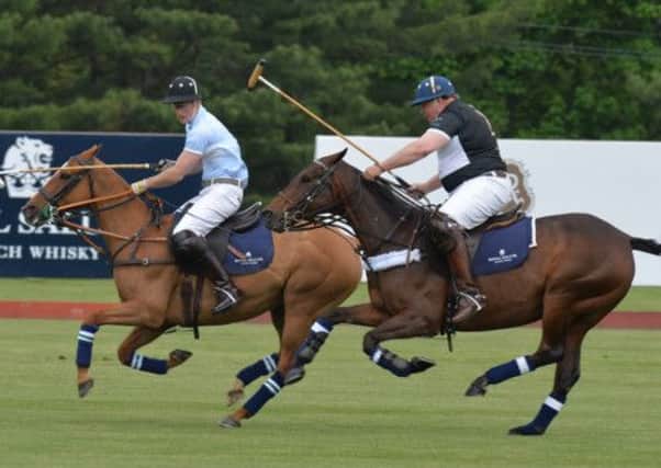 Prince Harry (left) at the Greenwich Polo Club, Connecticut