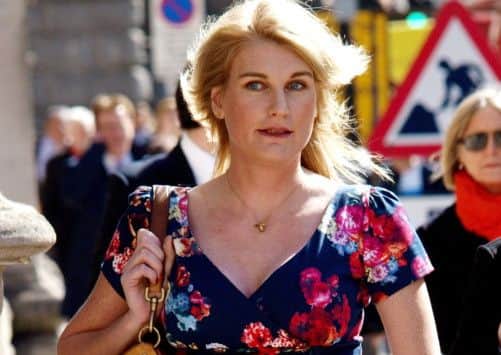 Sally Bercow arrives at the High Court today