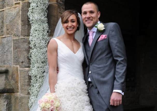 Jessica Ennis MBE at her wedding to Andy Hill at Hathersage Church, Derbyshire.  Photo: Glen Minikin / rossparry.co.uk