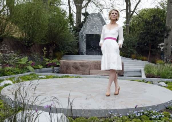 Emilia Fox at the B&Q Sentebale Forget-Me-Not Garden at the RHS Chelsea Flower Show, London.