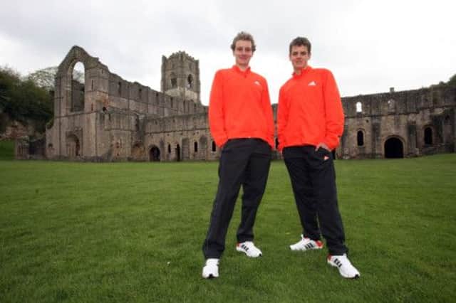 Alistair and Jonny Brownlee at Fountains Abbey, North Yorkshire. Picture: Kippa Matthews
