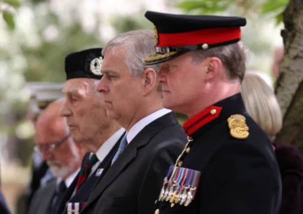 The Duke of York (centre) joins Kohima veterans paying their respects at York Minster