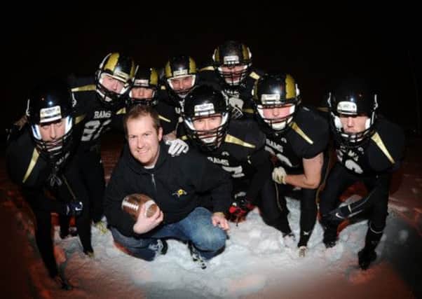 General manager Adam Lilley with members of the Yorkshire Rams American Football Club.