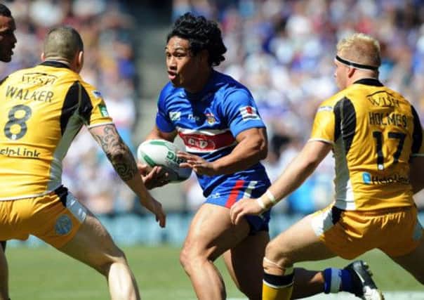 Wakefield's new signing Taulima Tautai goes on a run. (Picture: Jonathan Gawthorpe).