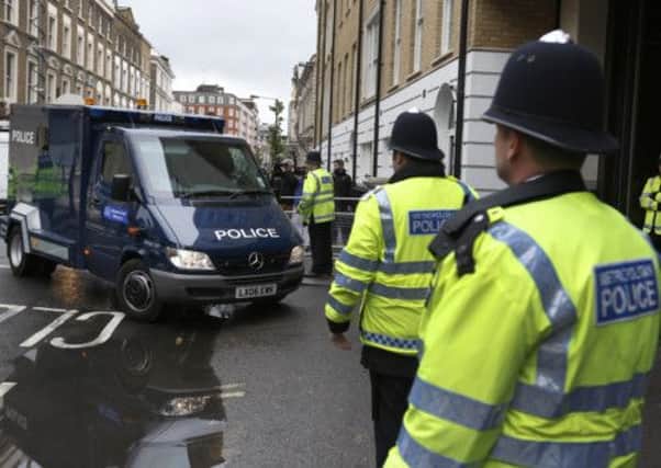 A police van allegedly carrying 22-year-old Michael Adebowale, a suspect in the murder of British soldier Lee Rigby,  enters the Westminster Magistrates Court in central London. PIC: PA