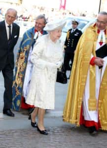 The Queen and Duke of Edinburgh arriving at Westminster Abbey
