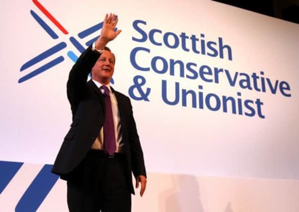 Prime Minister David Cameron speaks in Stirling at the Scottish Conservative conference