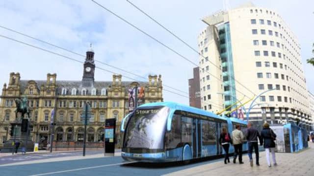Artist's impression of the new trollybus for Leeds.