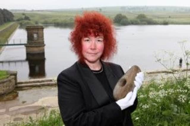 Archaeologist Joann Fletcher at Scout Dike Reservoir, where the Neolithic axe head was found