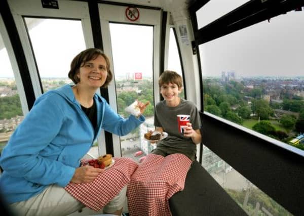 Karen Schultz and her son Nathan, 12, from Minnesota, USA.
