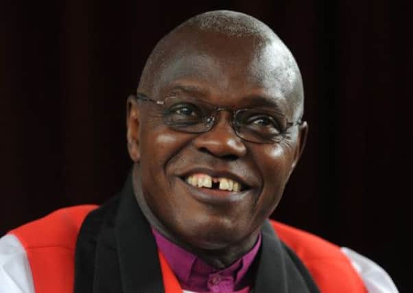 Dr John Sentamu during a press conference at St. Macartin's Cathedral in Enniskillen