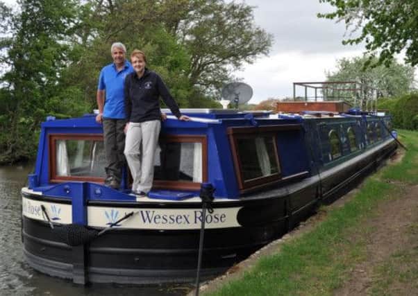 David and Karen aboard The Wessex Rose Hotel Boat
